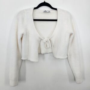 Hollister Cozy White Tie Front Sweater
